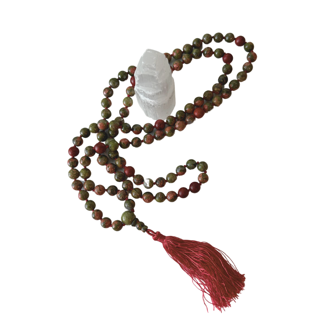 Unakite Jasper Mala